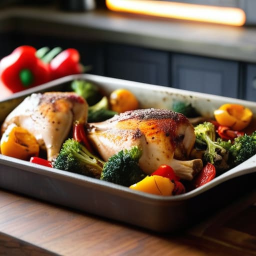 The Sheet Pan Savior chicken and veggies.