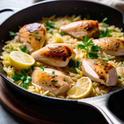 The Ultimate Comforting Lemon Chicken Orzo.