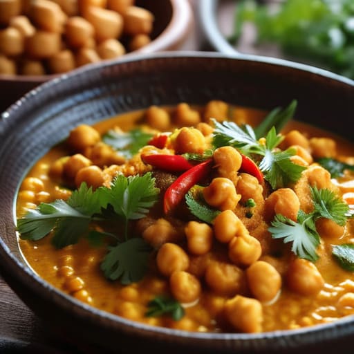 Creamy Coconut Chickpea Curry in a bowl.