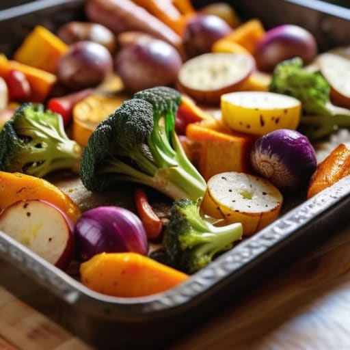Sheet Pan Roasted Sausage and Veggies.
