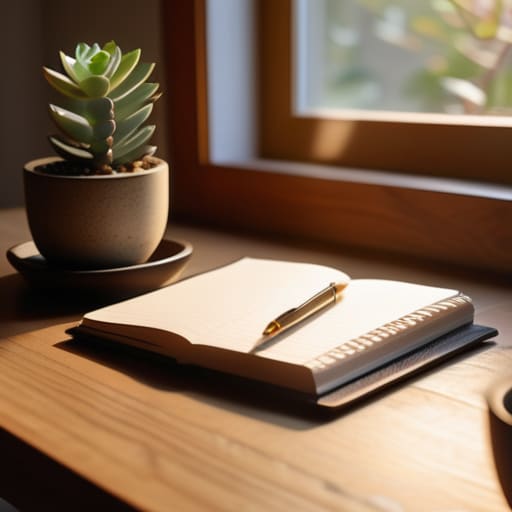 Organized workspace for Finding Your Flow.